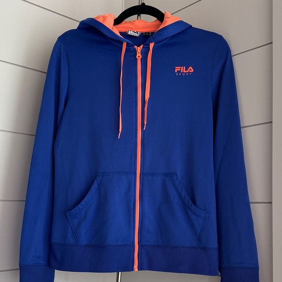 Fila Blue and Orange Zip-Up Hoodie - Picture 1 of 4